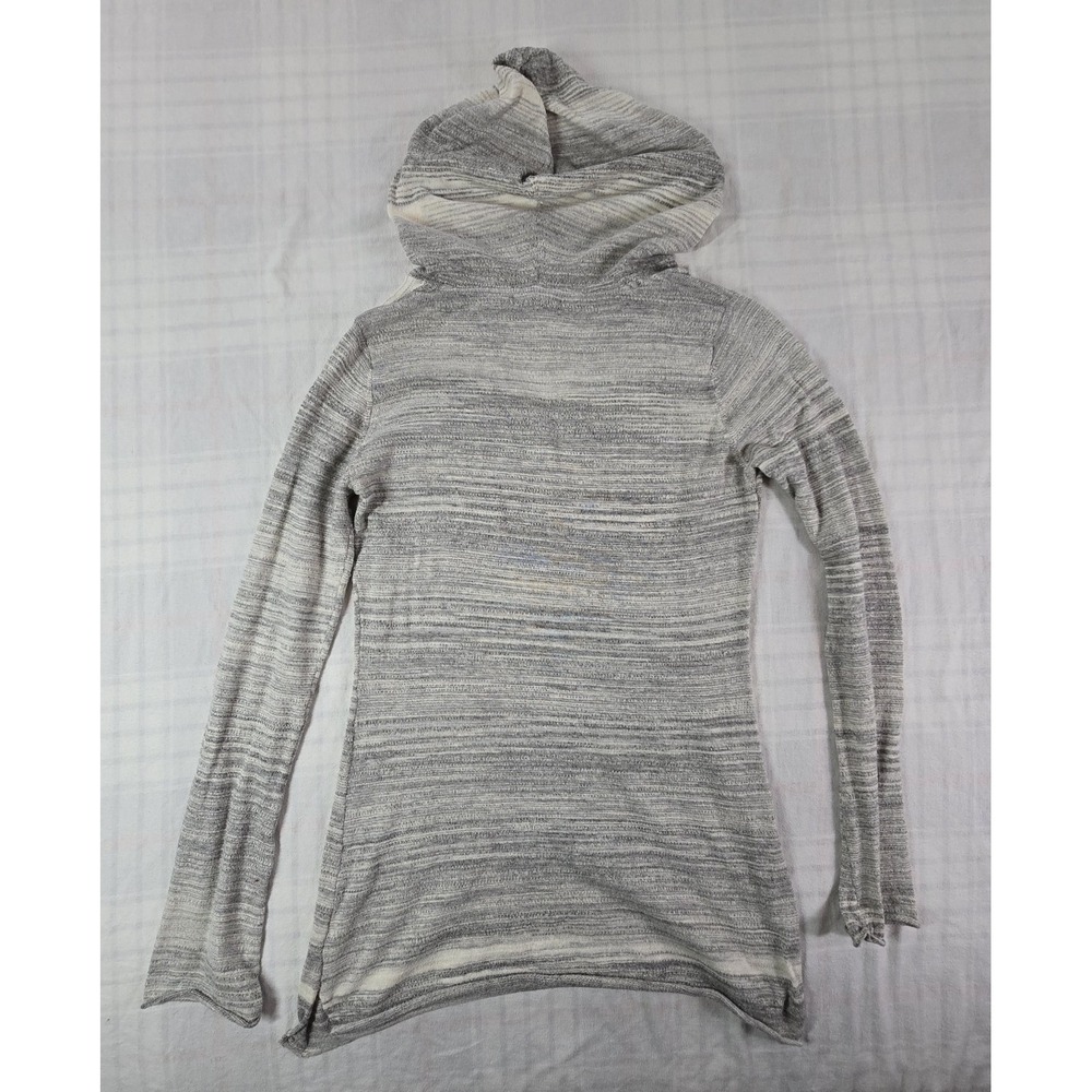 Prana Womens Gemma Hooded Sweater Lightweight Knit Spacedye Gray L - Picture 2 of 11